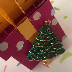 Christmas Tree jewel pin vintage